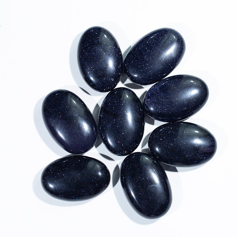 Blue sandstone palm quartz crystal palm stone