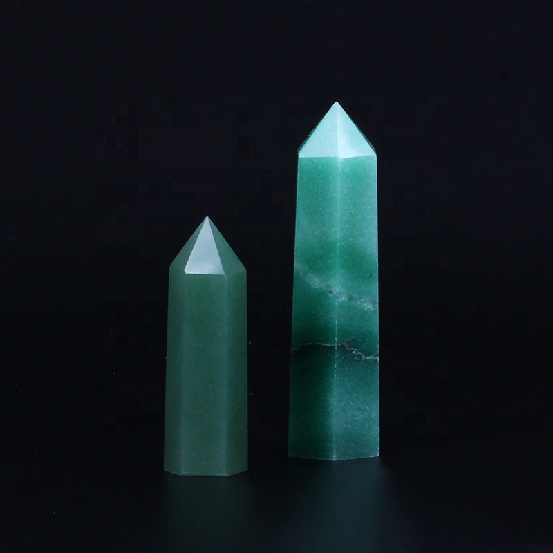 Venta al por mayor, varita de cristal natural, aventurina, punto de varita, torre de cristal de cuarzo para curación