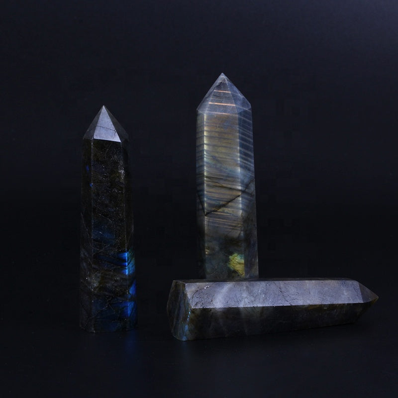 Blue Sparkler Labrad Rock Cads Point Quartz Crystal Technology Tower