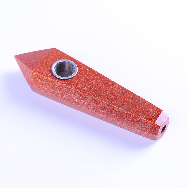 High quality natural golden sand quartz crystal smoking pipe