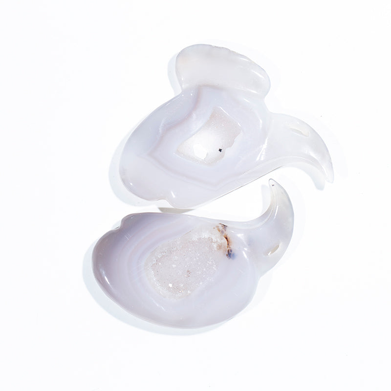 Natural gemstone agate stone carving crystal handcarved eagle head