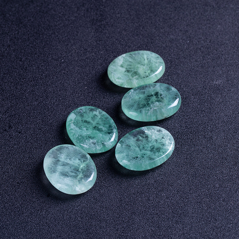 Natural crystal half gemstone green fluorite crystal