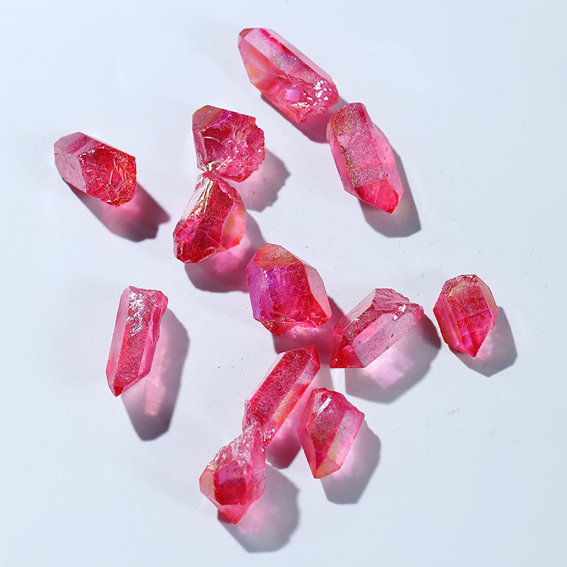 Venta al por mayor de puntos de cristal de Ángel Mineral de cuarzo rojo Natural de gran tamaño para colgante