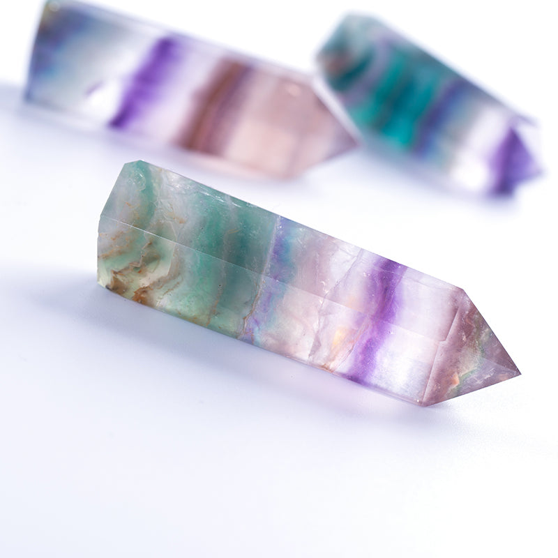 Natural Rainbow Colorful Fluorite Crystal Point Healing Crystal Obelisk