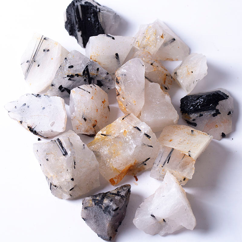Piedra de cristal Natural en bruto, piedra eléctrica negra, grava de cristal original