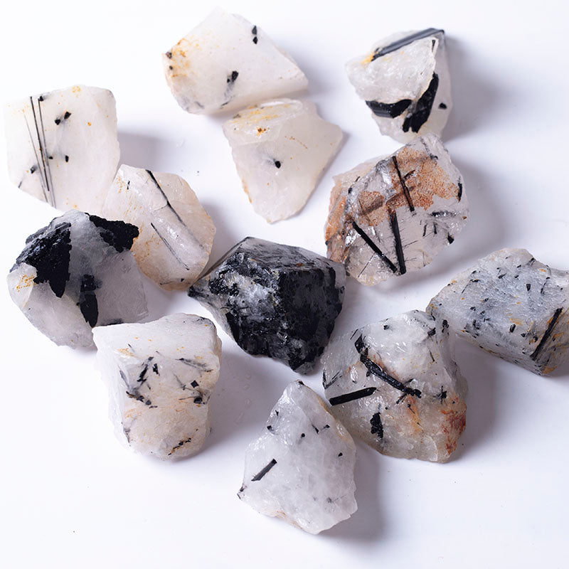 Piedra de cristal Natural en bruto, piedra eléctrica negra, grava de cristal original