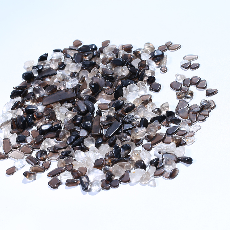 Grava de cuarzo negro humo gema natural