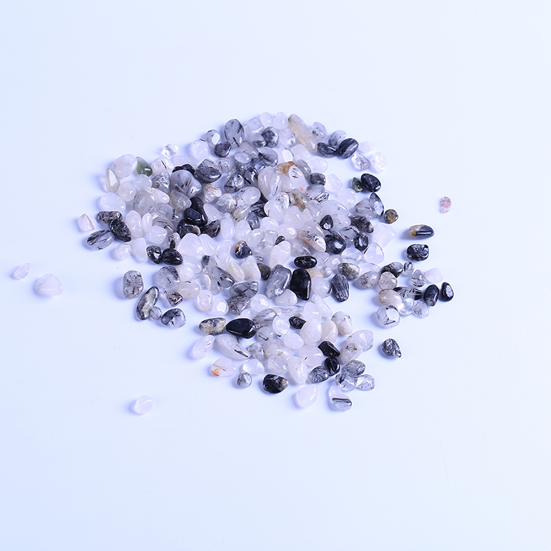 Grava de cuarzo de fruta negra de piedras preciosas naturales
