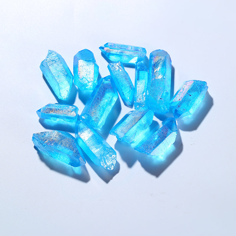 Big Size Wholesale Natural Sky Blue Aura Quartz Mineral Angel Crystal Points for Pendant