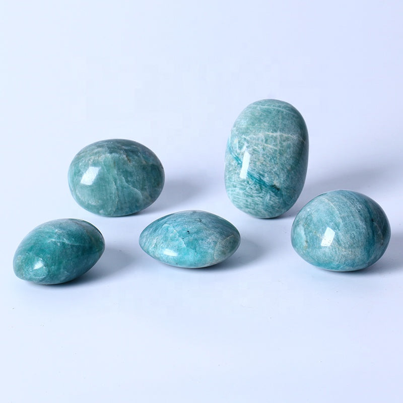 Natural Crystal Quartz Palm Healing Stone Amazonite Palm Stone For Decoration