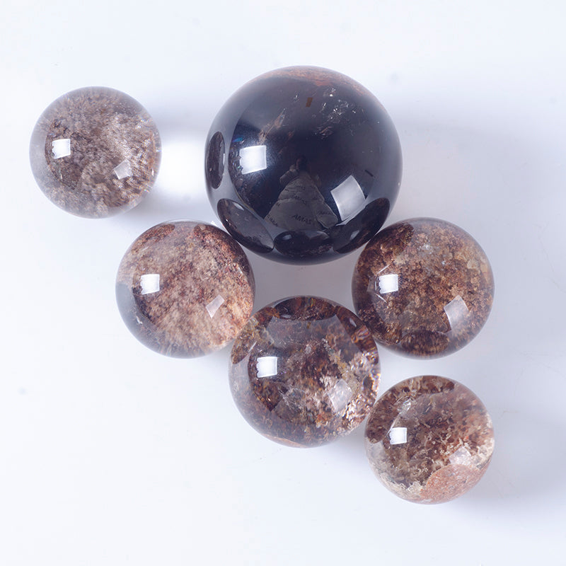 Piedra preciosa fantasma de bola fantasma de cristal natural