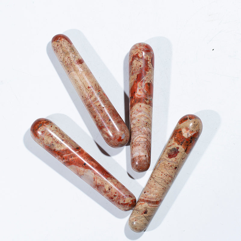 Natural quartz rainbow stone massage wands reiki healing crystal massage sticks