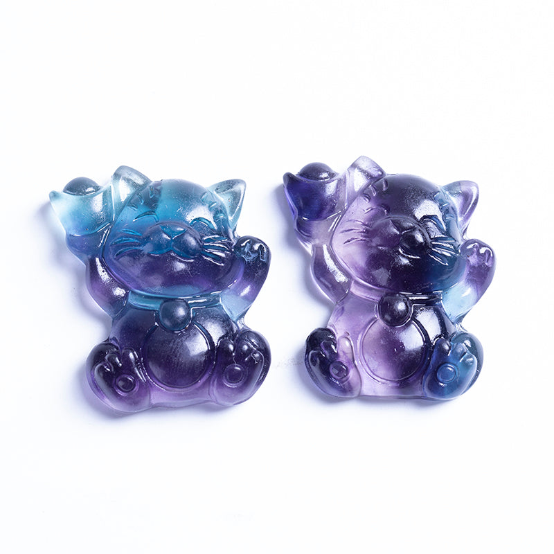 Venta al por mayor hermoso colgante de cristal de fluorita Natural tallado en cristal de fluorita arcoíris Animal