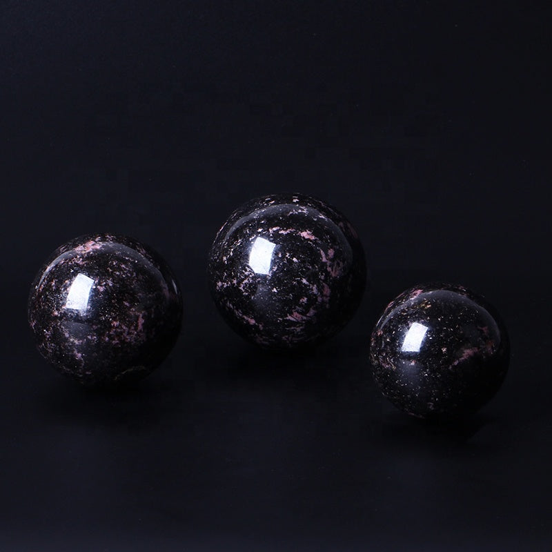 Natural Healing Crystal Rose Rhodonite Ball Stone Sphere For Decoration