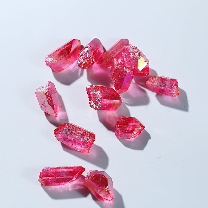 Venta al por mayor de puntos de cristal de Ángel Mineral de cuarzo rojo Natural de gran tamaño para colgante