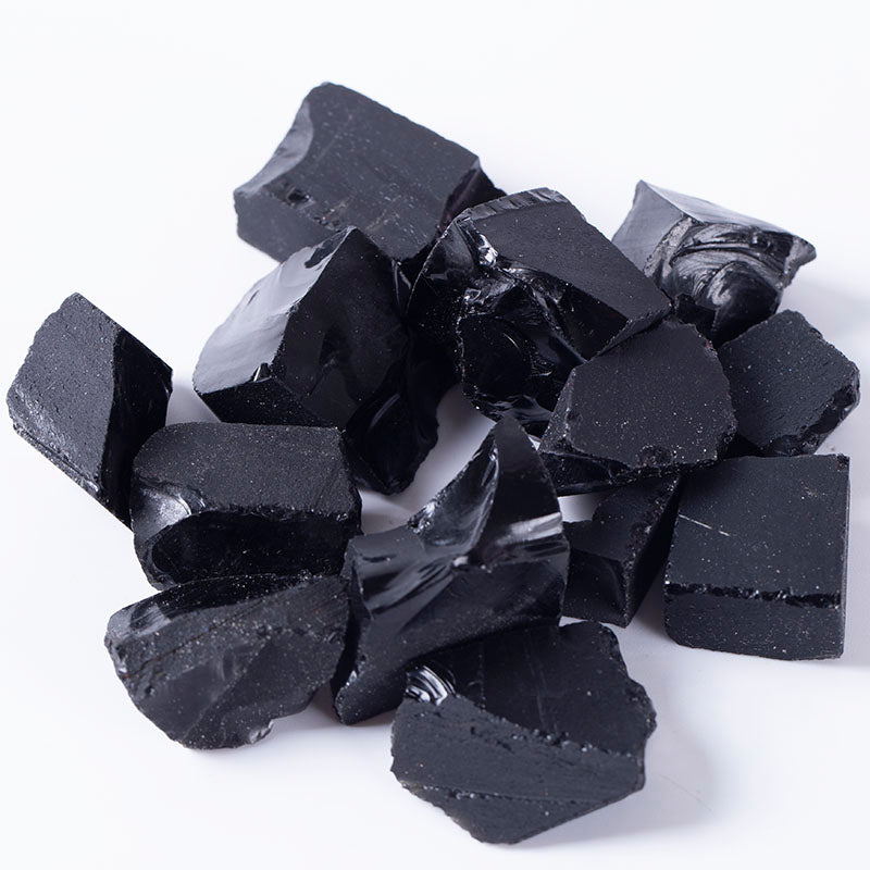 Cristales de obsidiana en bruto decoración del hogar de grava cruda