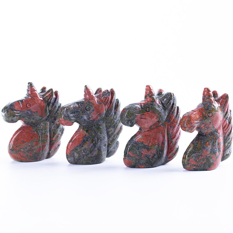 Natural crystal engraving unakite unicorn