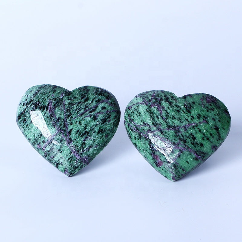 Artesanías populares talladas a mano, recuerdos de boda, regalos curativos, piedras preciosas de rubí zoisita, artesanías populares, corazón de cristal
