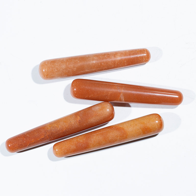 Natural yellow aventurine stone crystal body massage stick wand