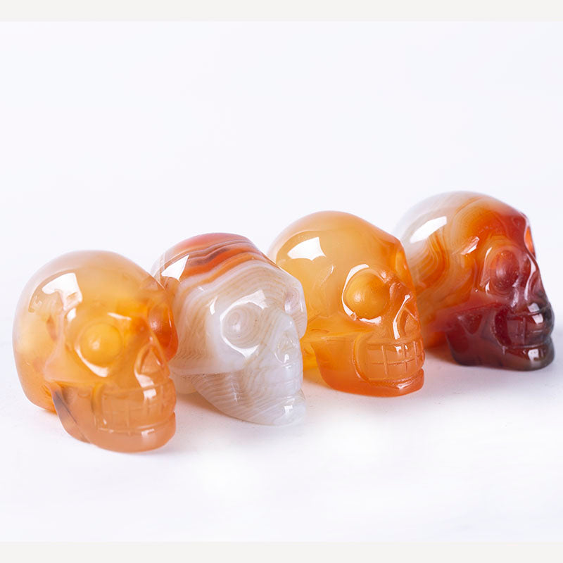 Natural crystal engraving agate skull decoration