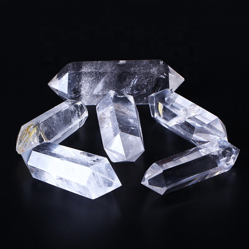 Natural white quartz crystal double pointed