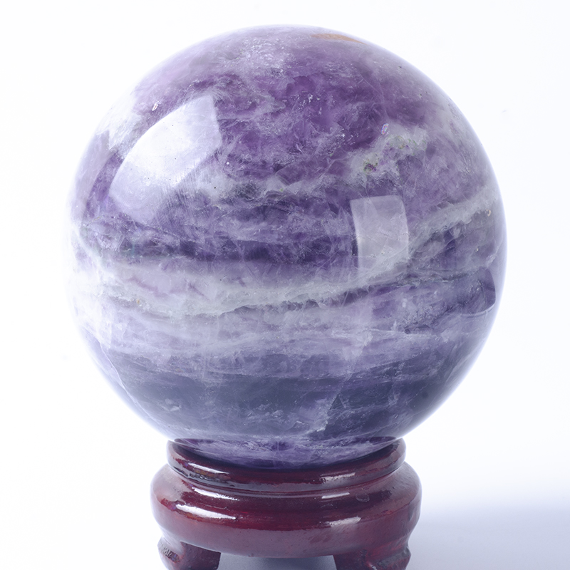 Cristales esféricos de fluorita púrpura natural