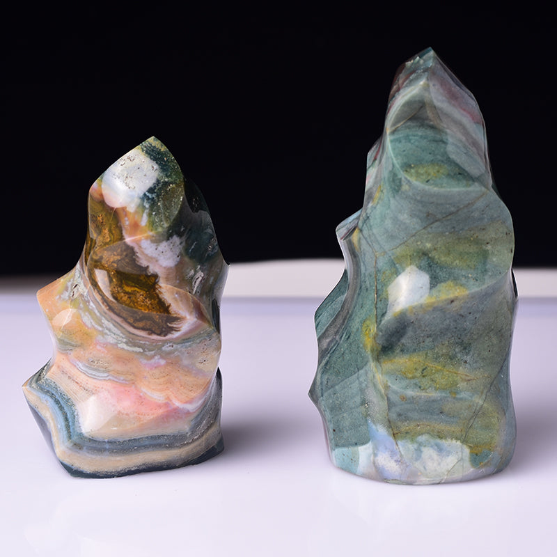 Natural Polished Ocean Jade Stone Spheres Balls healing quartz crystal ball for fengshui decoration