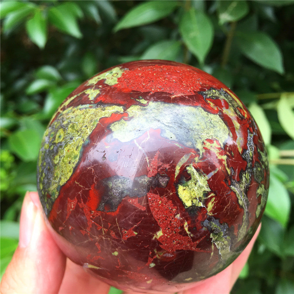 Natural Dragon Blood Stone Jasper Crystal Ball