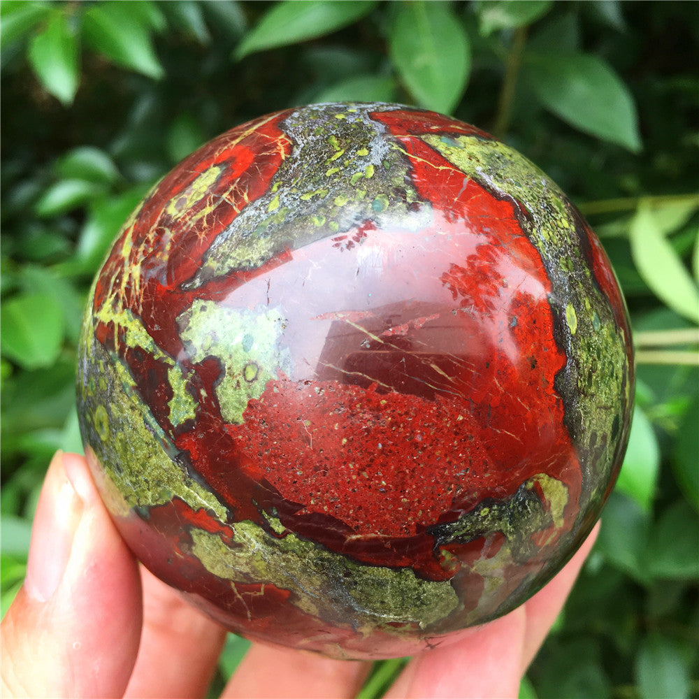 Natural Dragon Blood Stone Jasper Crystal Ball