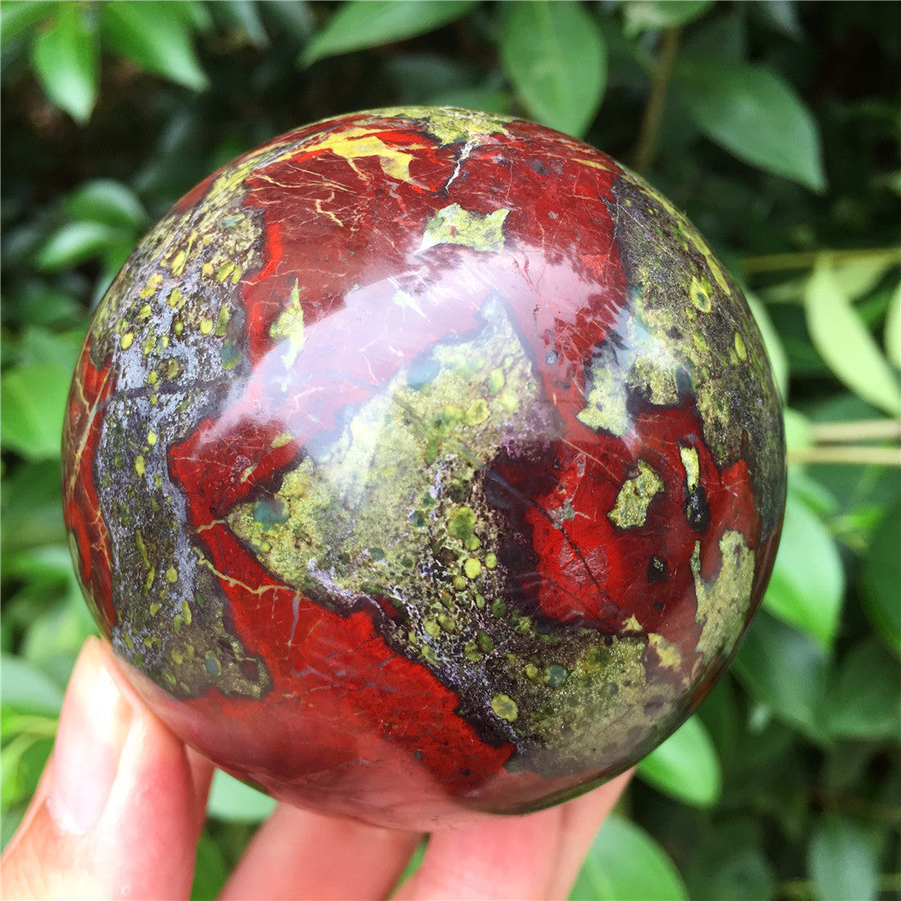 Natural Dragon Blood Stone Jasper Crystal Ball