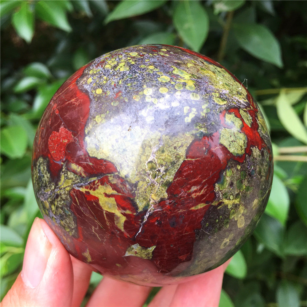 Natural Dragon Blood Stone Jasper Crystal Ball