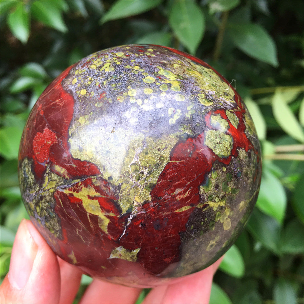 Natural Dragon Blood Stone Jasper Crystal Ball