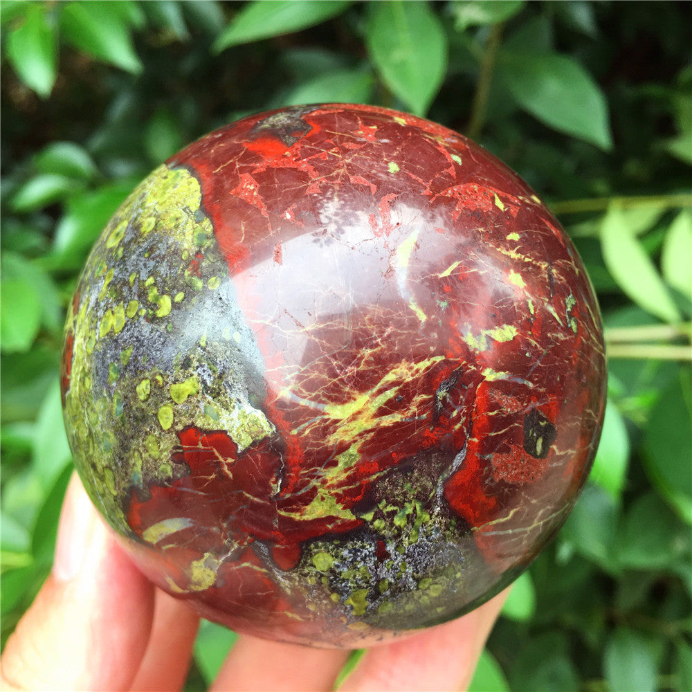 Natural Dragon Blood Stone Jasper Crystal Ball