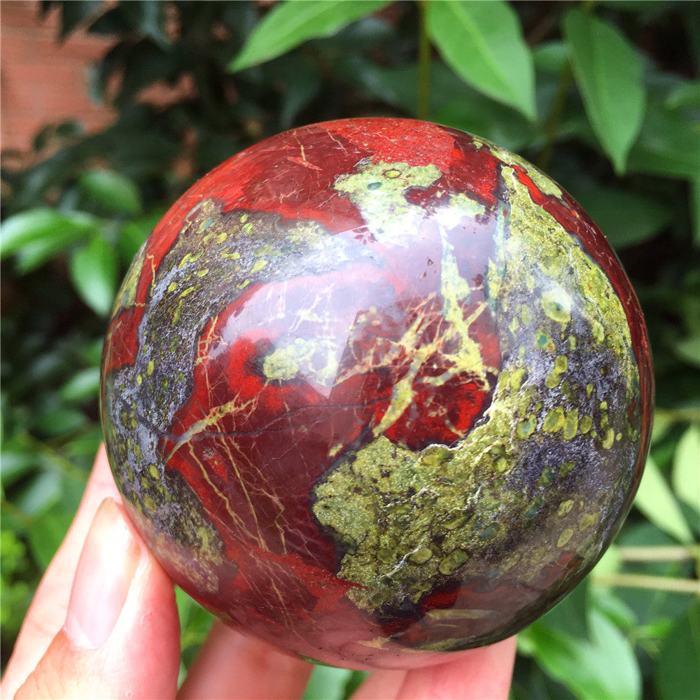 Natural Dragon Blood Stone Jasper Crystal Ball