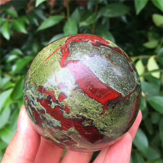 Natural Dragon Blood Stone Jasper Crystal Ball