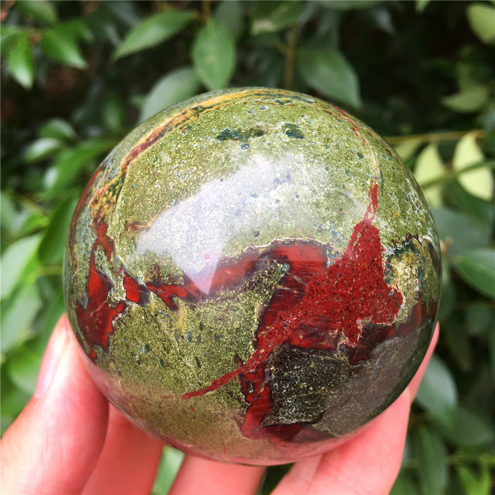 Natural Dragon Blood Stone Jasper Crystal Ball