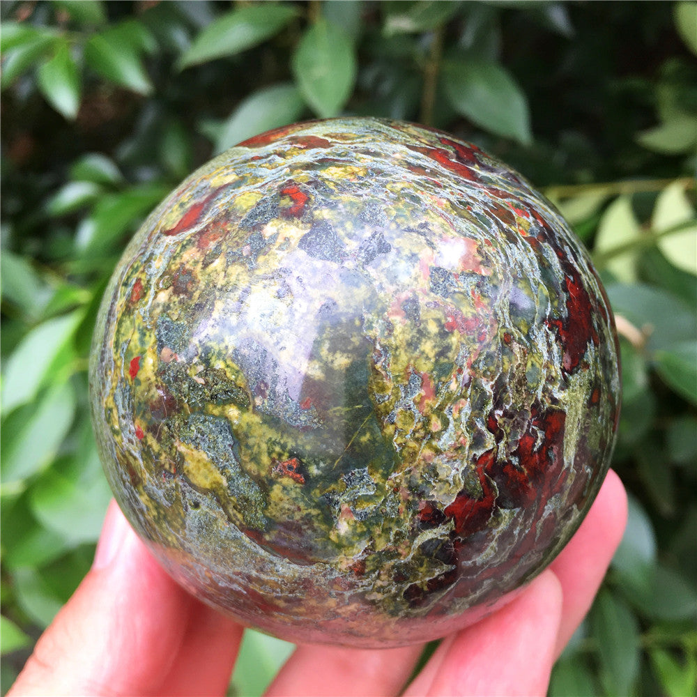 Natural Dragon Blood Stone Jasper Crystal Ball