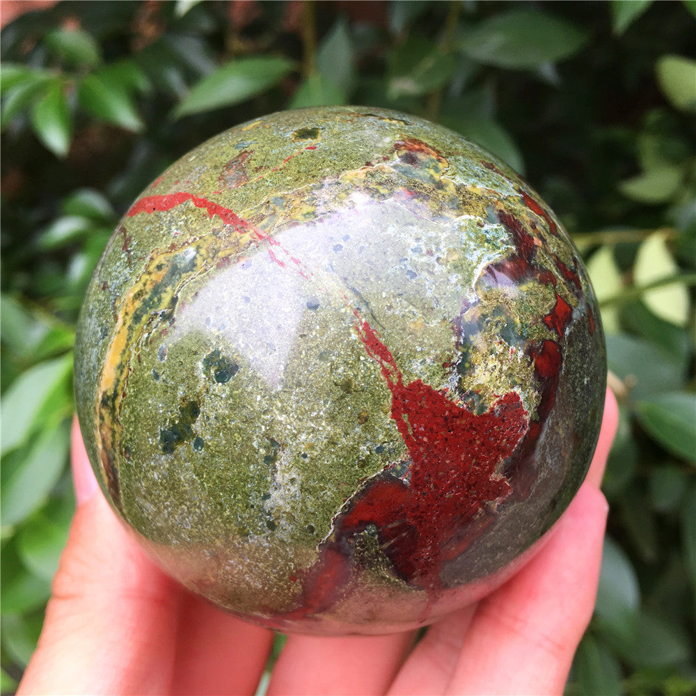 Natural Dragon Blood Stone Jasper Crystal Ball