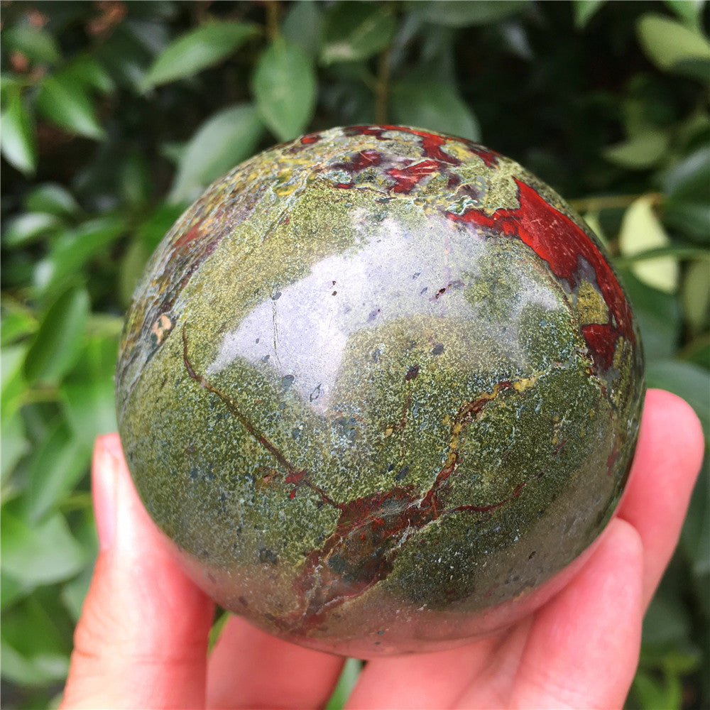 Natural Dragon Blood Stone Jasper Crystal Ball