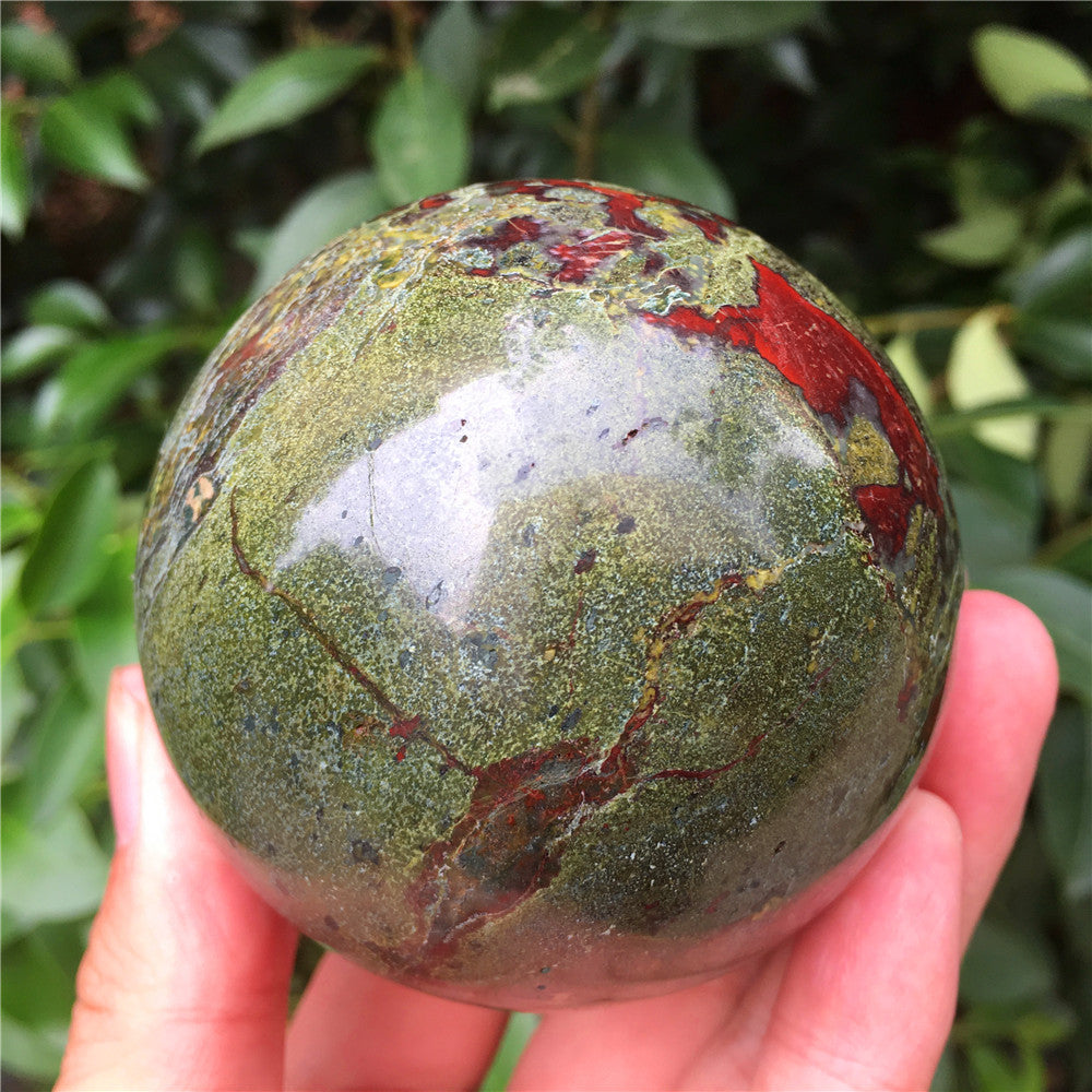 Natural Dragon Blood Stone Jasper Crystal Ball