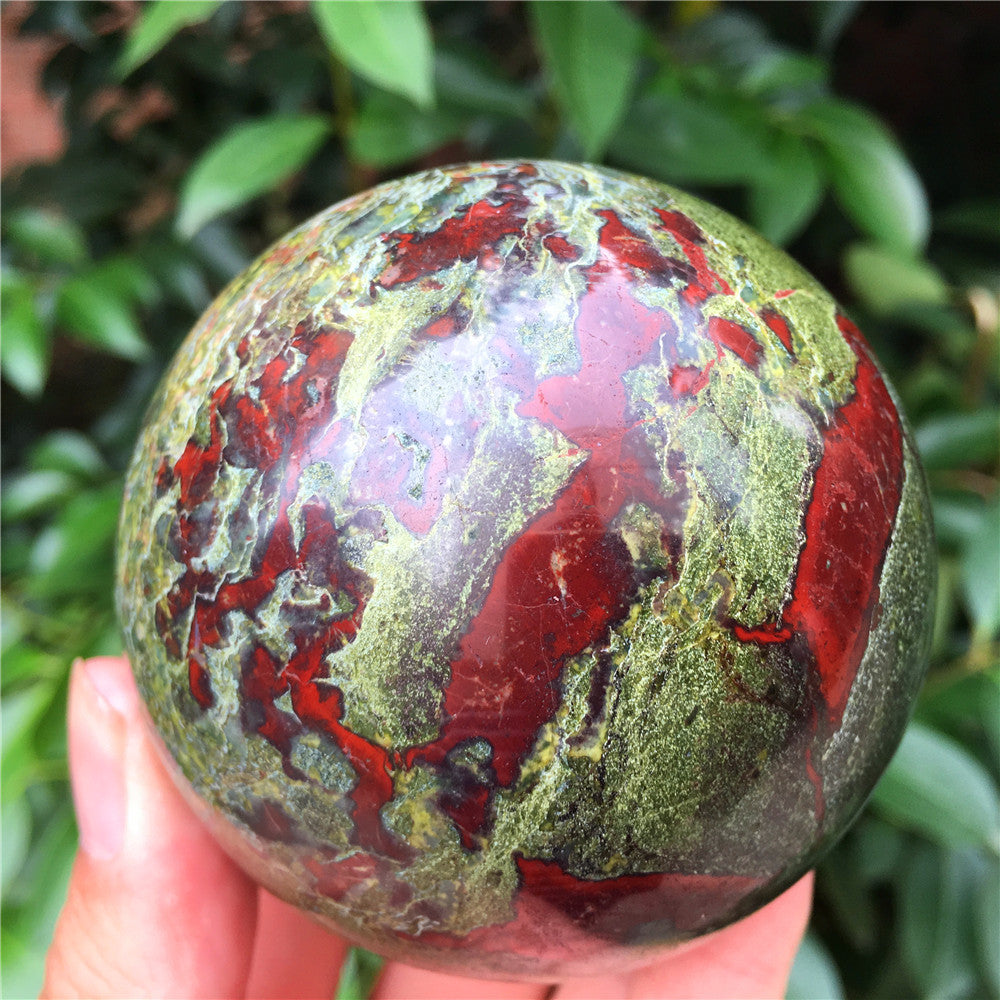 Natural Dragon Blood Stone Jasper Crystal Ball
