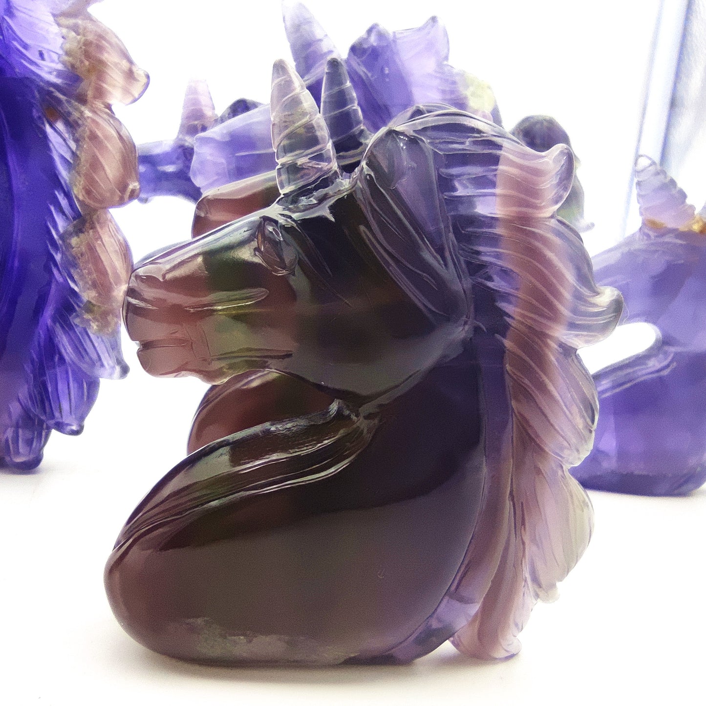 Fluorite crystal engraving animal rainbow fluorite crystal