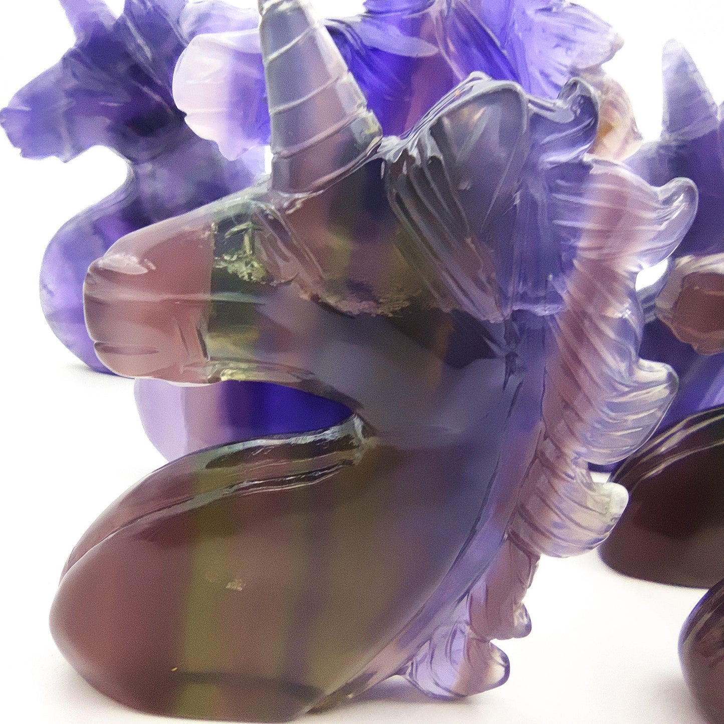 Fluorite crystal engraving animal rainbow fluorite crystal