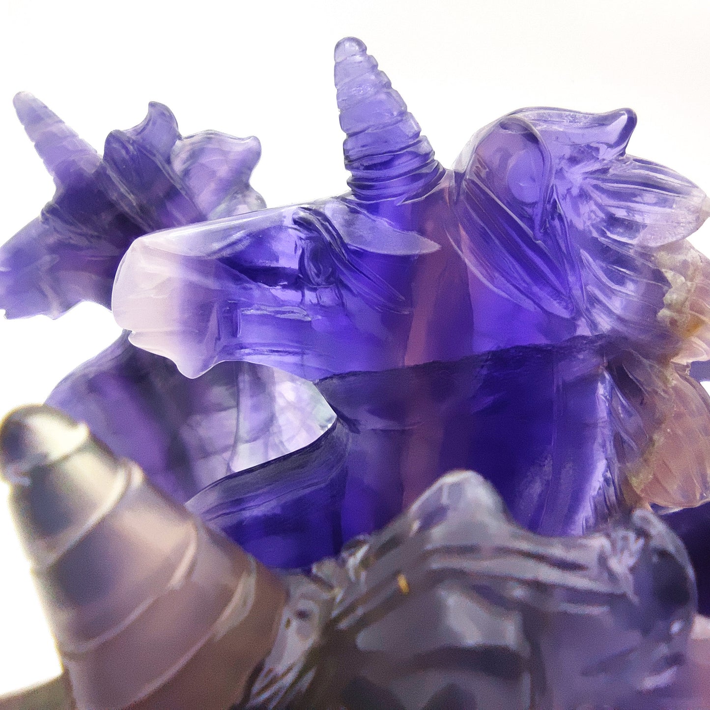 Fluorite crystal engraving animal rainbow fluorite crystal