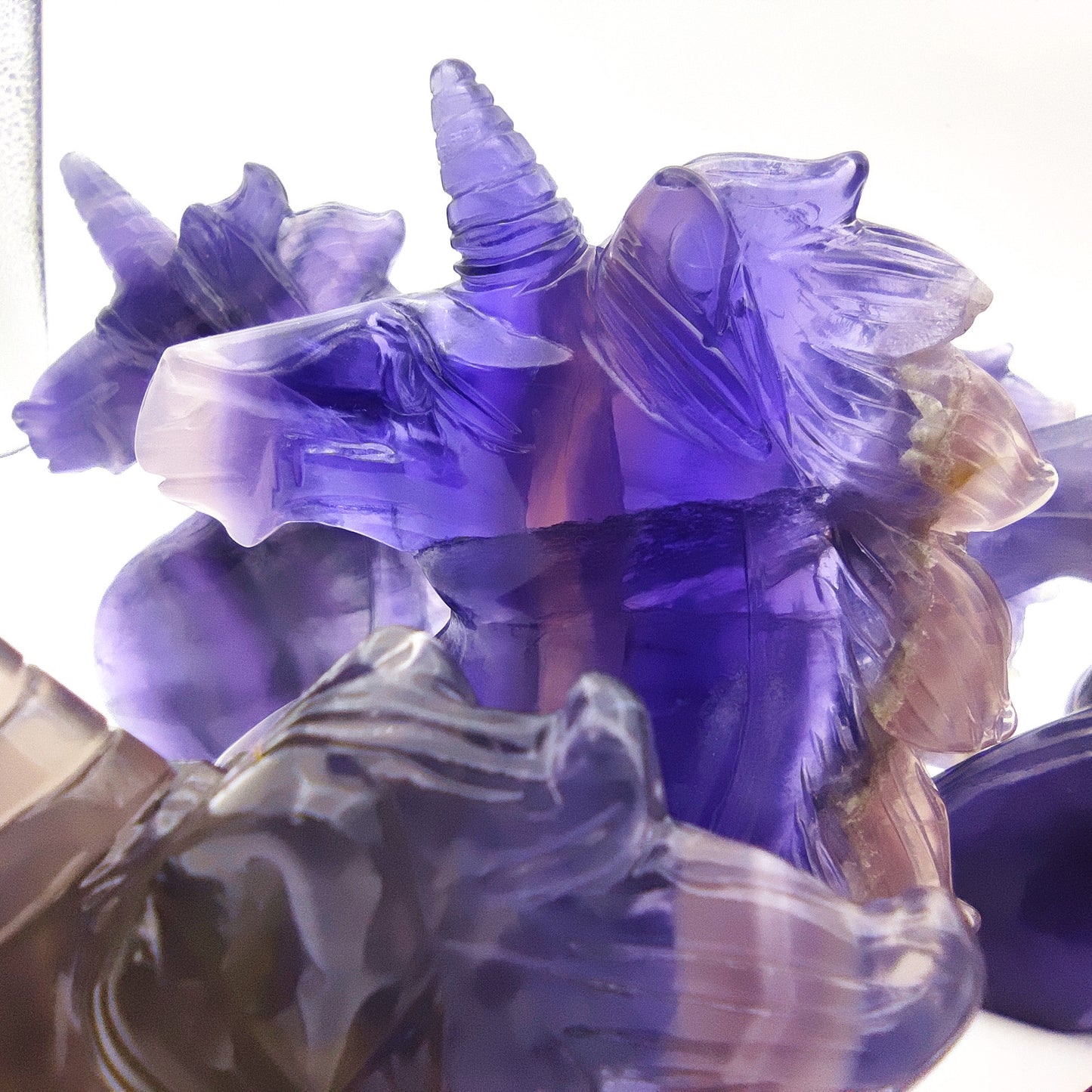 Fluorite crystal engraving animal rainbow fluorite crystal