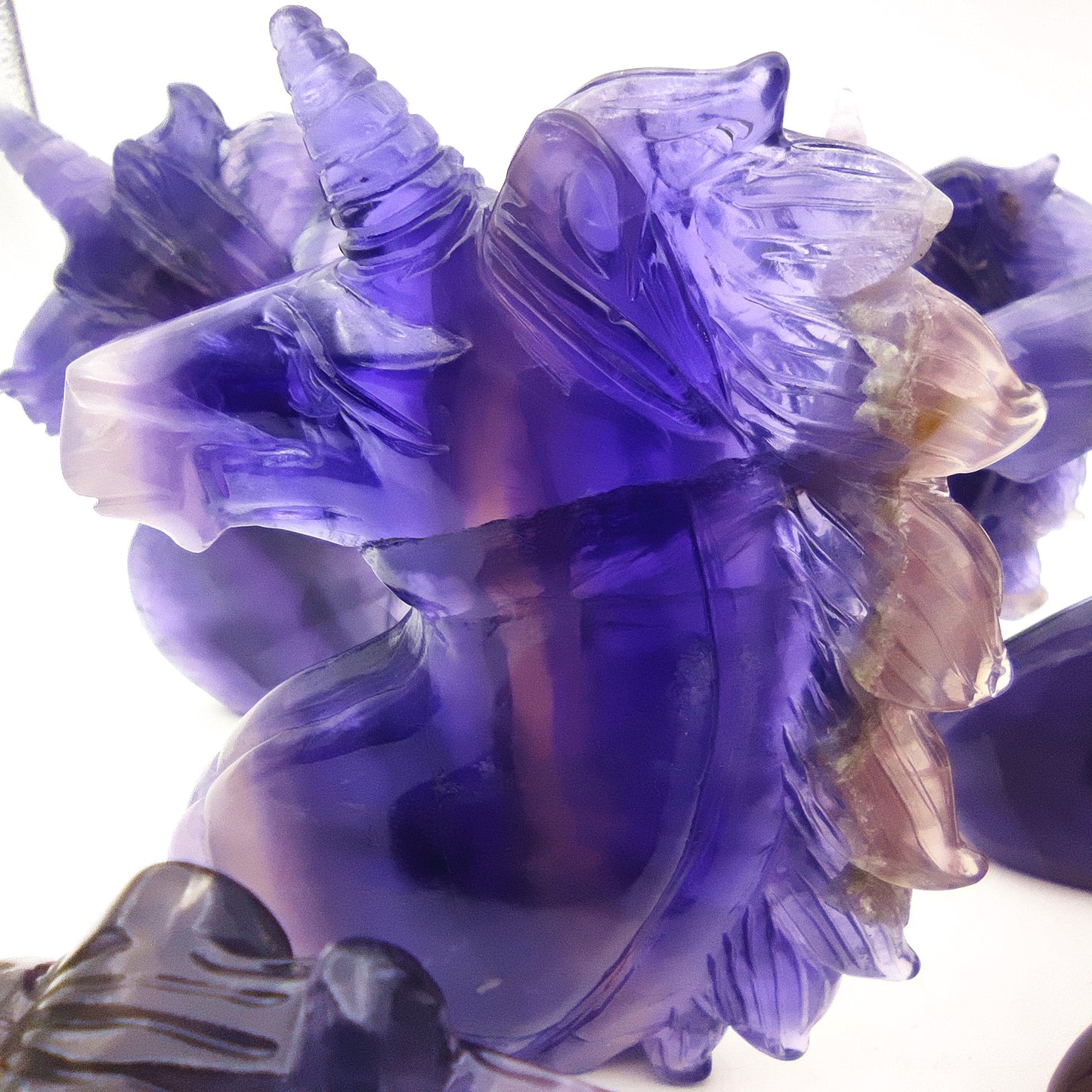 Fluorite crystal engraving animal rainbow fluorite crystal