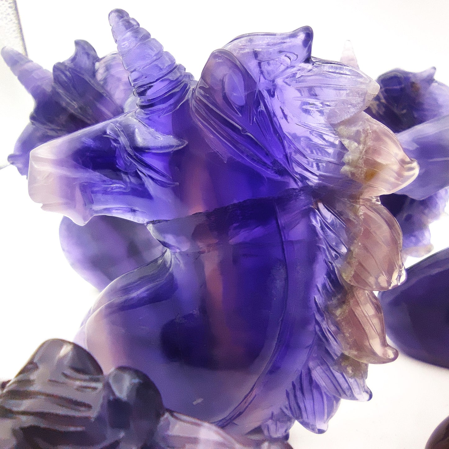 Fluorite crystal engraving animal rainbow fluorite crystal