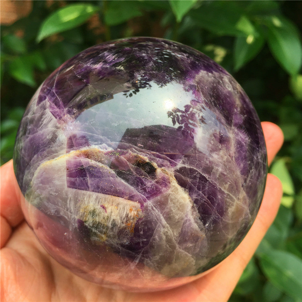 Natural Dream Amethyst Quartz Crystal Sphere Ball Healing