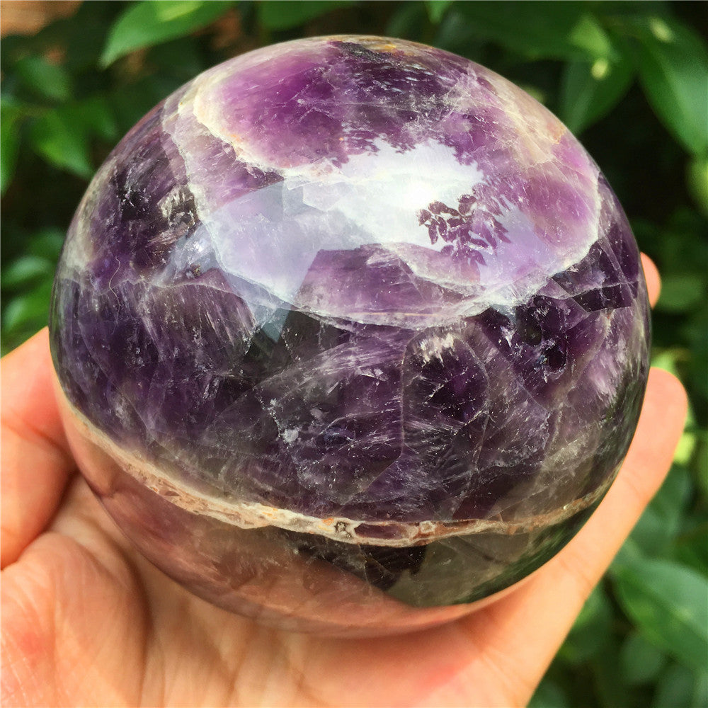 Natural Dream Amethyst Quartz Crystal Sphere Ball Healing