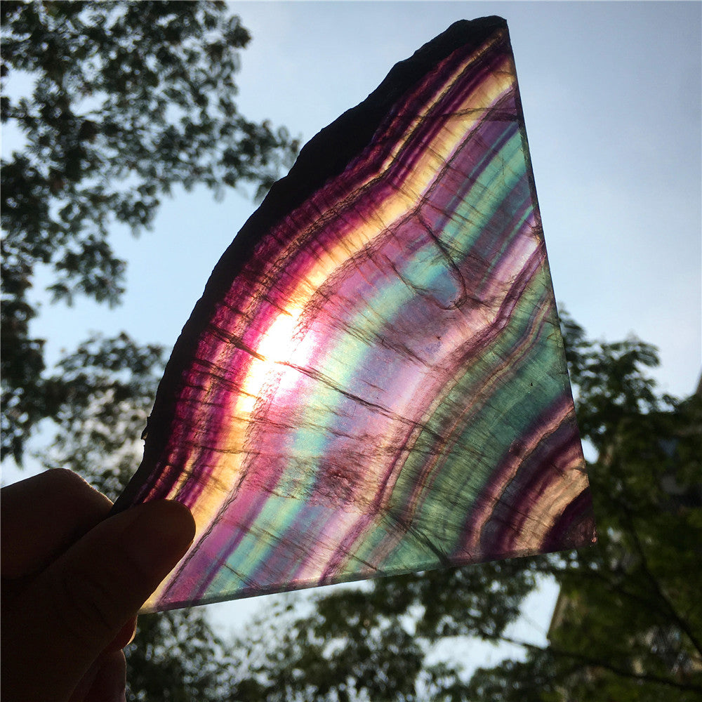 423G Natural multicolor fluorite crystal original stone specimens